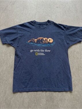 National Geographic Go With The Flow Otter Navy T-Shirt